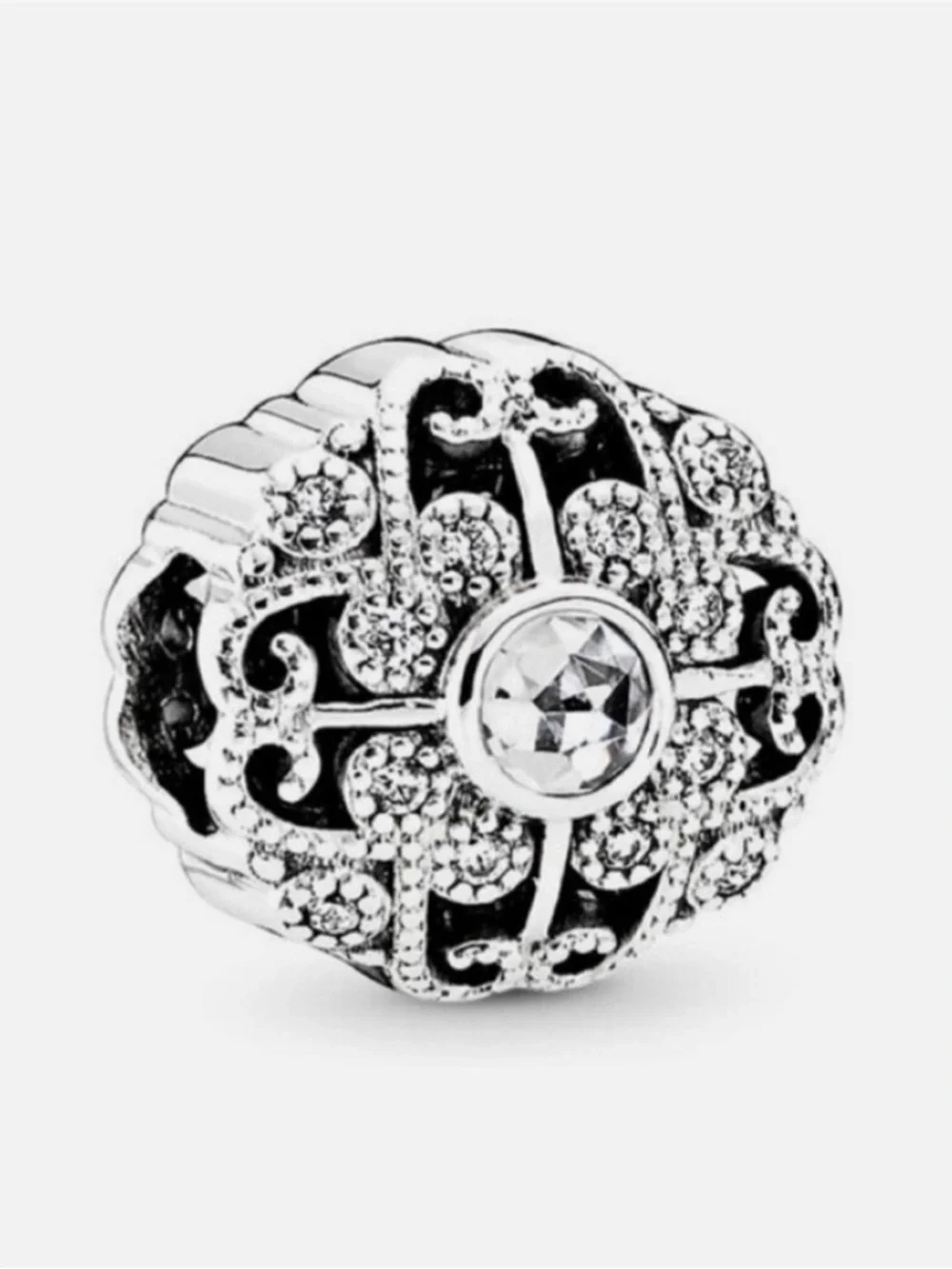 New Authentic Pandora Charm Fairytale Bloom 791961CZ Bead W Box